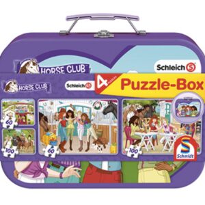 Puzzle 2 X 60, 2 X 100 Piezas Club Caballos Maleta Metal