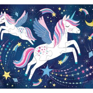 Puzzle 36Pcs En Bolso Unicornios Mágicos Mudpuppy azul
